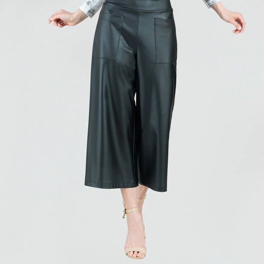 Liquid Leather Front Pocket Gaucho Pants