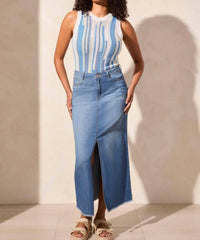 TRIBAL Full Length Denim Skirt in coastline - women's skirt