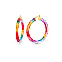 Gold & Honey - Women's Painted Instyle Lucite Hoop Earrings