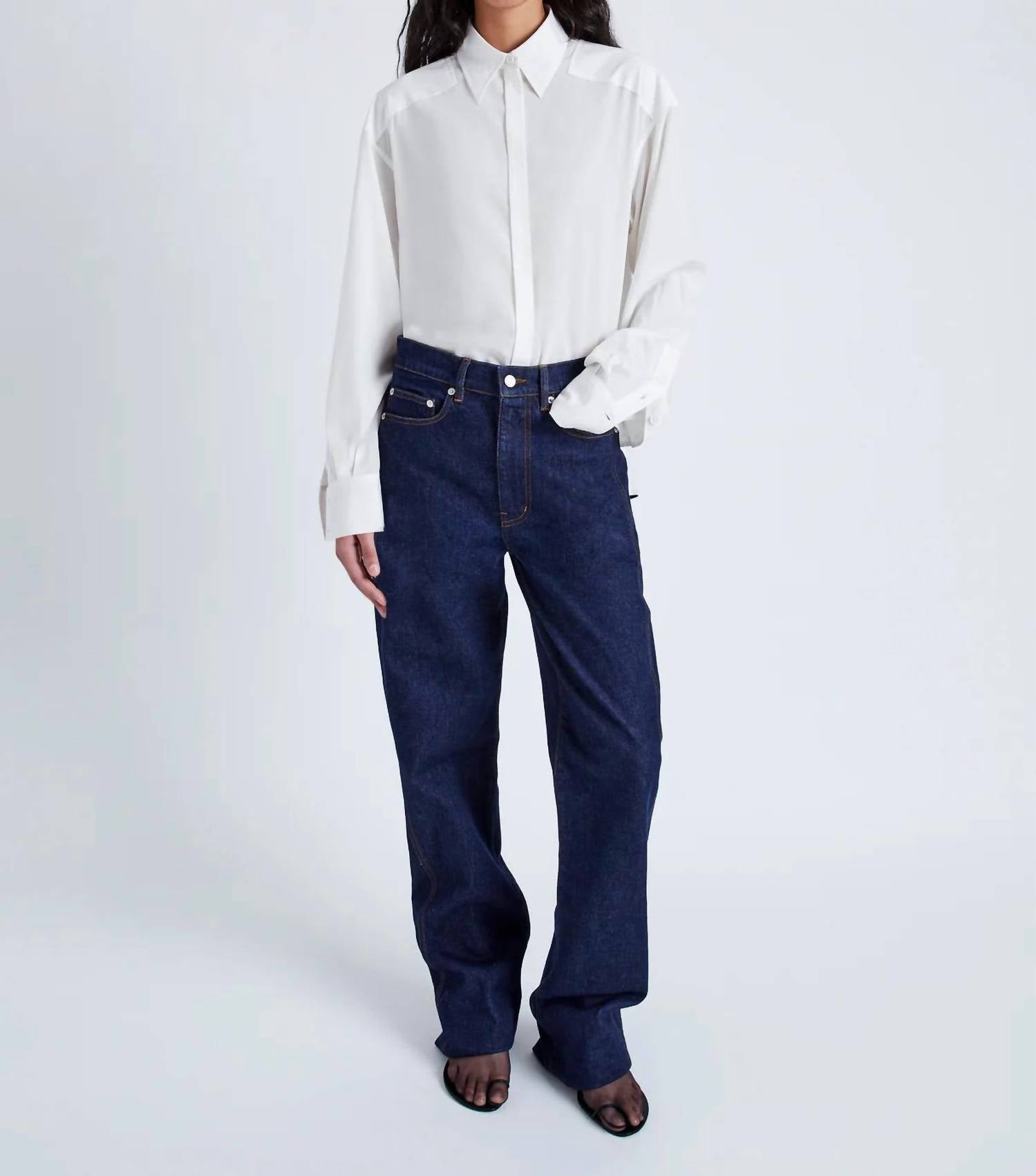 Proenza Schouler Demi Button Down Blouse in bone - women's shirt