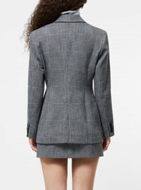 FRENCH CONNECTION Owen Plaid Suiting Blazer in charcoal - women's jacket - alternate view