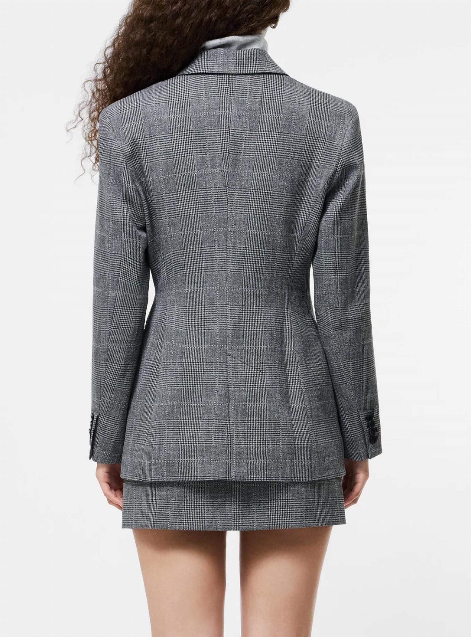 FRENCH CONNECTION Owen Plaid Suiting Blazer in charcoal - women's jacket - alternate view