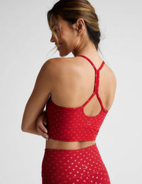 BEYOND YOGA Softshine Slim Racerback High Cropped Tank Top in holly red ditsy hearts - women's tank top - alternate view