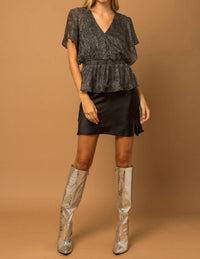 Gilli - Sparkly Peplum Top