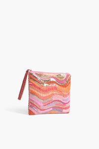 America & Beyond - Women's Ombre Embellished Top Zip Clutch