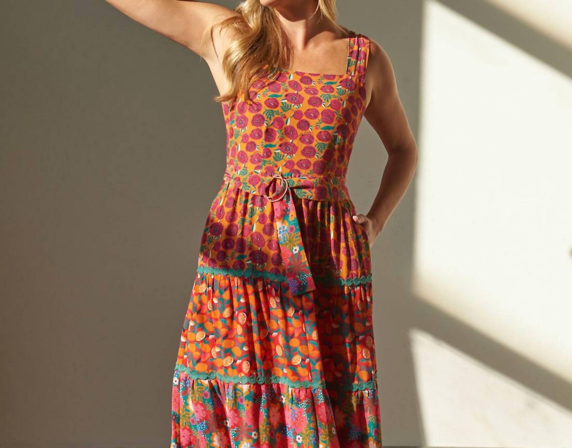 Emily Lovelock - Kathleen Multi Print Midi Sundress