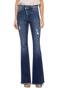 Flying Monkey - Super High Rise Asymmetrical Flare Jeans