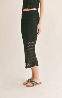 Sage The Label - Cappuccino Open Knit Midi Skirt
