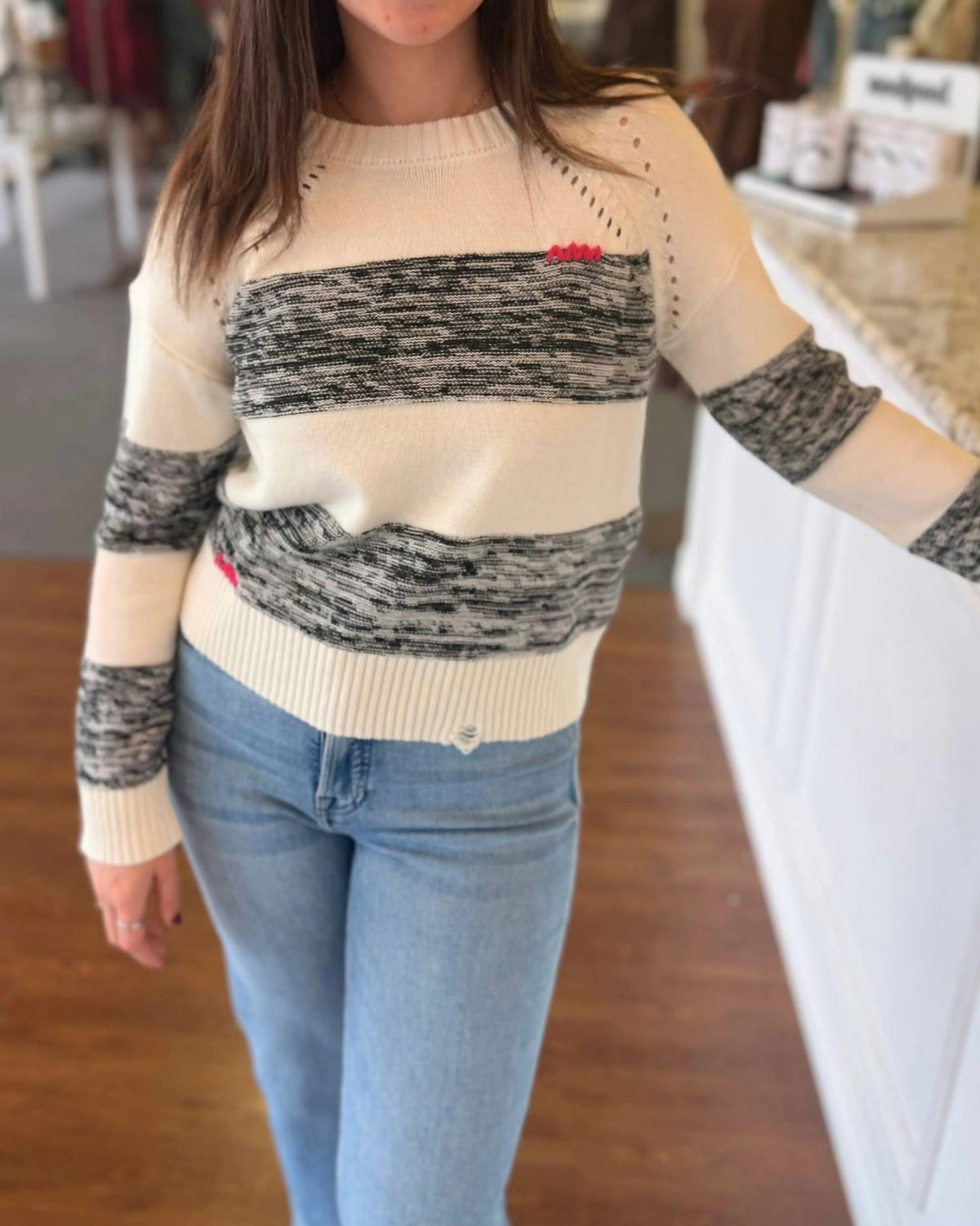 Central Park West - Brenna Stripe Knit Sweater
