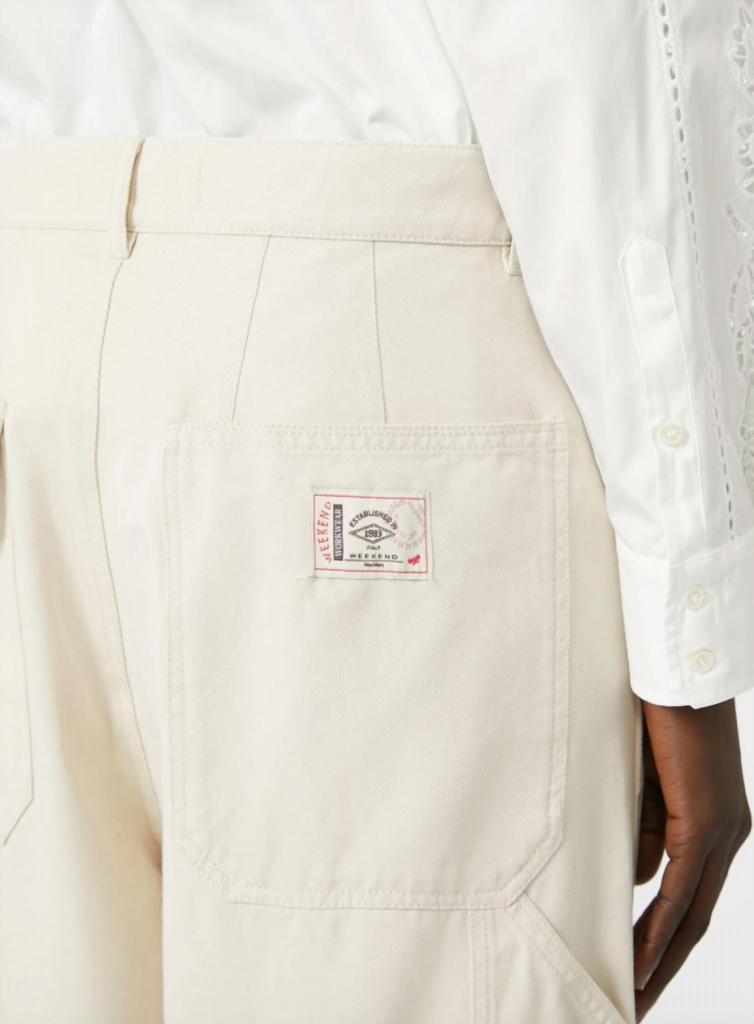 Weekend Max Mara Caronte Wide Leg Pants in ivory - women's pants - alternate view