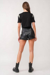 Papermoon - Pearl Fringe Detailed Crop Top