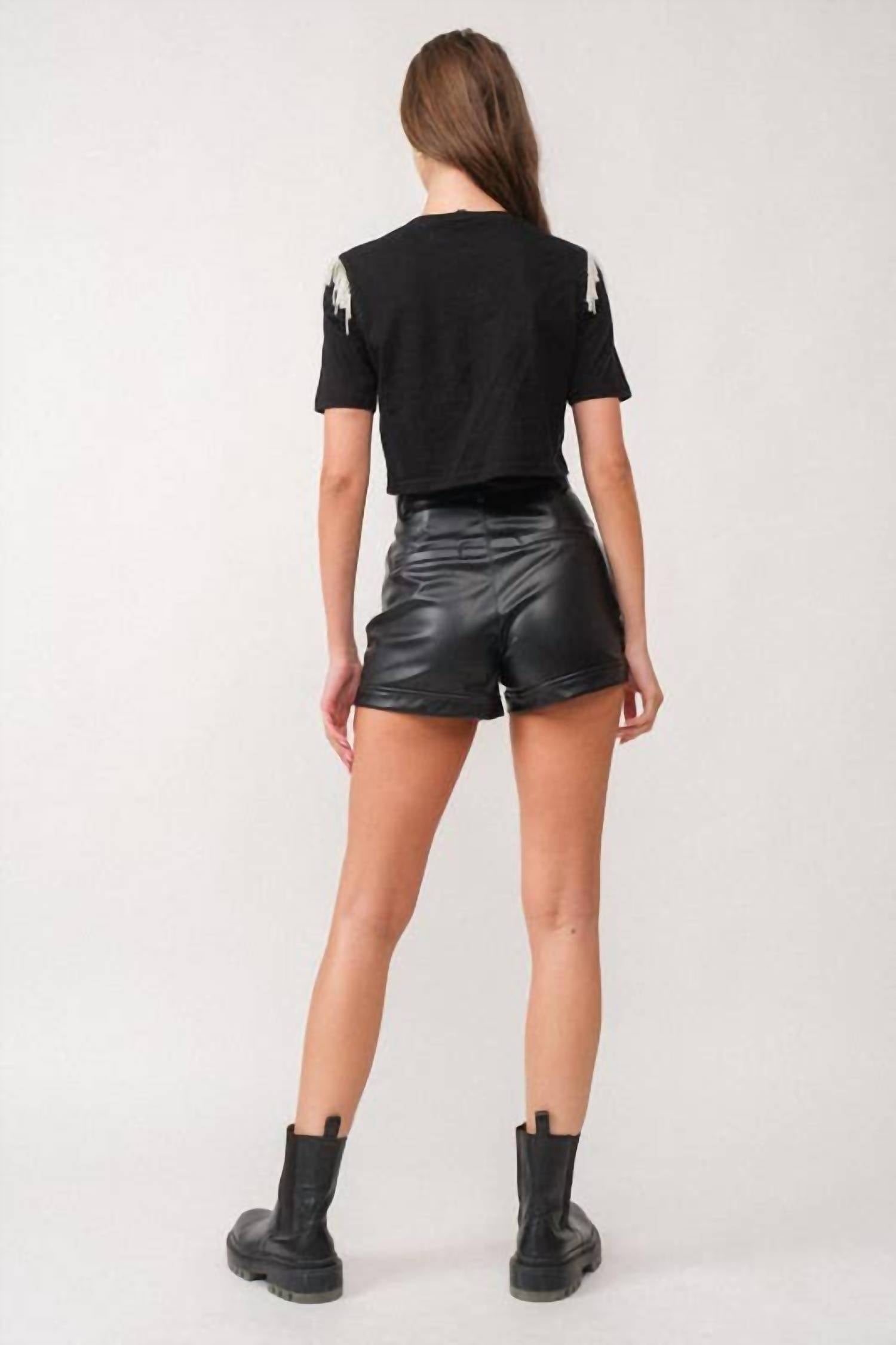 Papermoon - Pearl Fringe Detailed Crop Top
