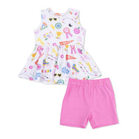 Angel Dear - Girl Power Peplum Tank Top And Bike Short