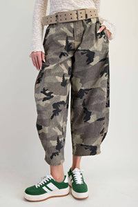 Easel - Washed Camo Twill Barrel Pants