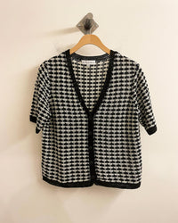 White + Warren - Women's Linen Crochet Trim Cardigan