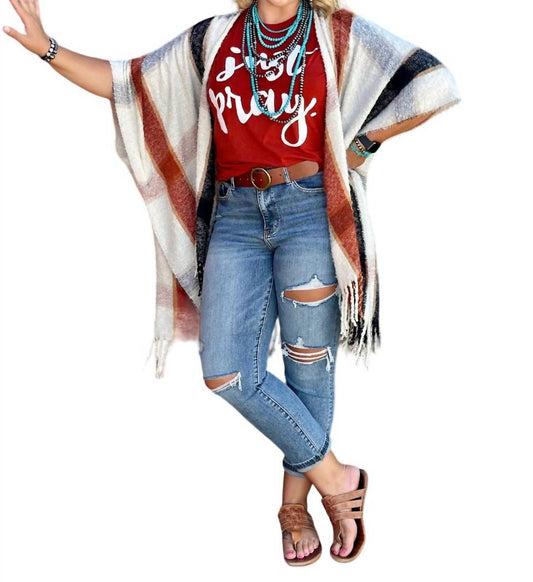 Texas True Threads - Stacie Plaid Kimono