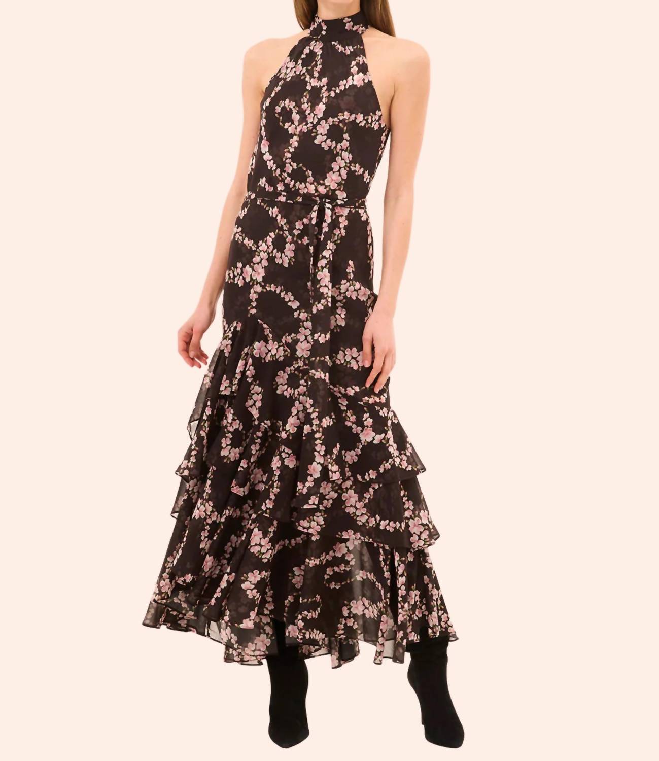 Misa Los Angeles Eliana Dress in chained blossom chiffon - women's dress