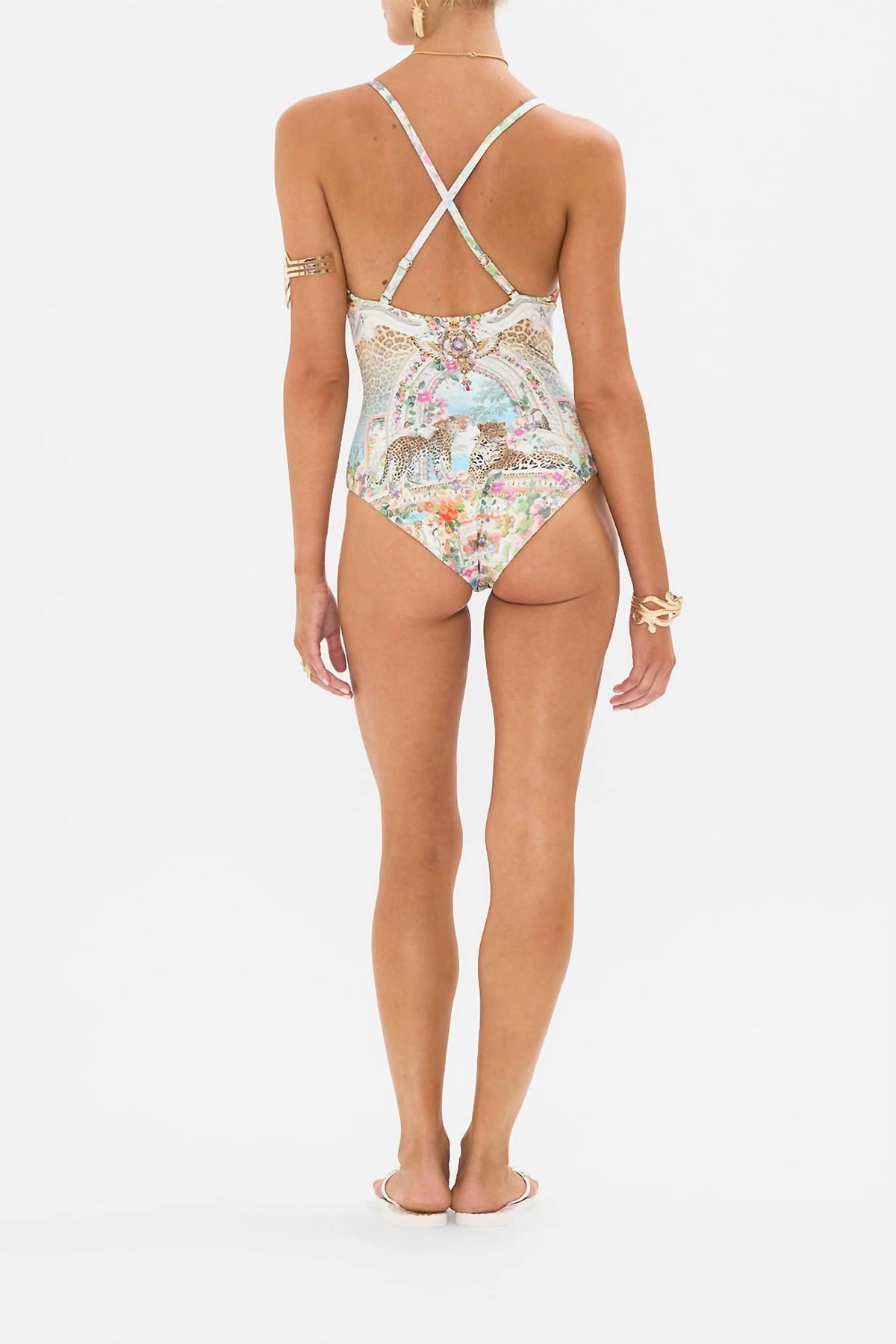 Camilla - Scoop Neck One Piece With Buttons