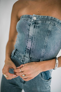 Falcon Park - Quinn Zip Up Denim Jumpsuit