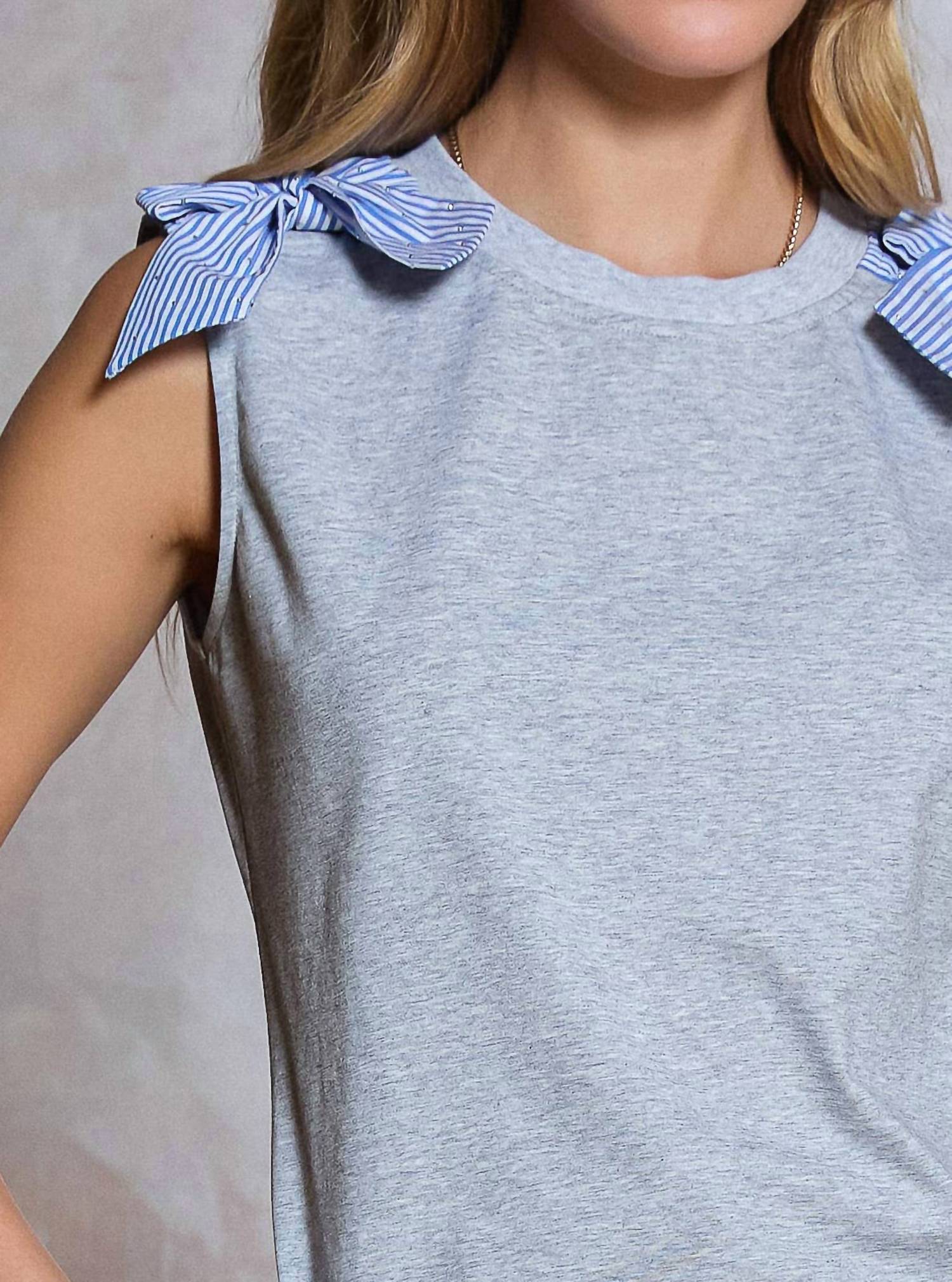 Current Air - Bow Shoulder Sleeveless Top