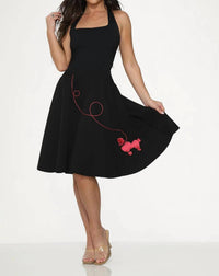 Orchid Bloom - Embroidered Poodle Swing Skirt