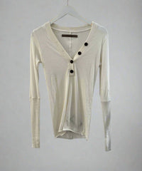 Enza Costa - Women's Cashmere Cuffed Henley Top
