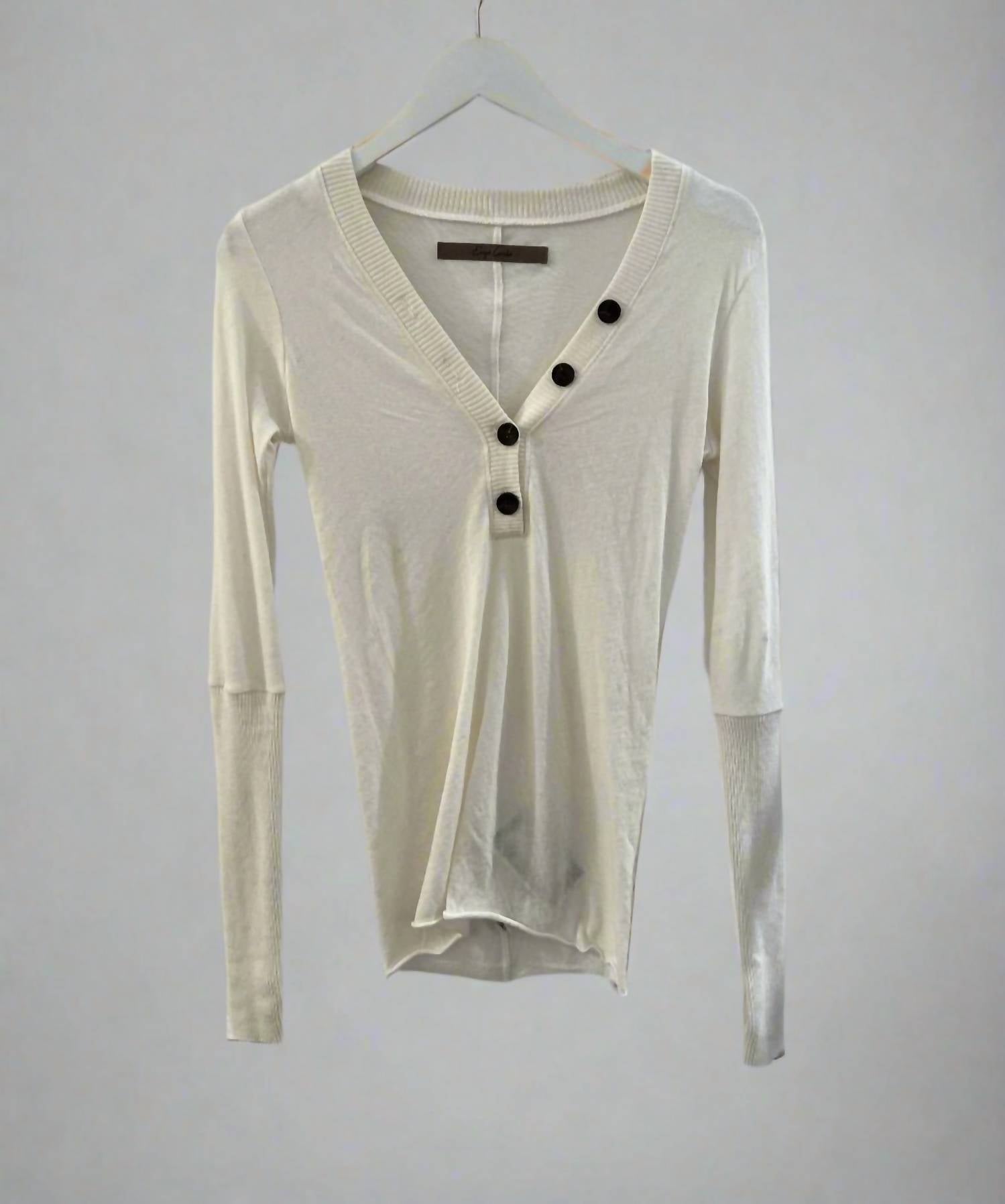 Enza Costa - Women's Cashmere Cuffed Henley Top