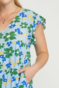 Entro - Floral Tiered Babydoll Dress - Plus