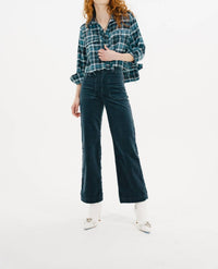 ASKK NY Crosby Flannel Shirt in slate plaid - women's shirt