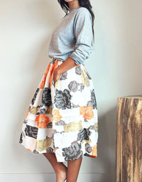 Claramonte - Manon Brocade Roses Skirt