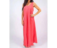Tina Stephens Italy - Women's Victory Long Linen Tank Dress