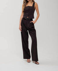 The Workshop Studio - PLEATED WIDE LEG DRESS PANTS