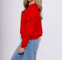 Brad & Rena - Put-Together Tie Sleeve Sweatshirt