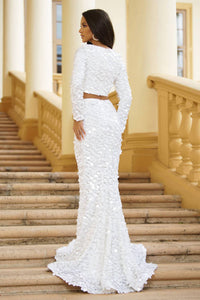 Ava Presley - Two Piece Sequin Gown With Slit
