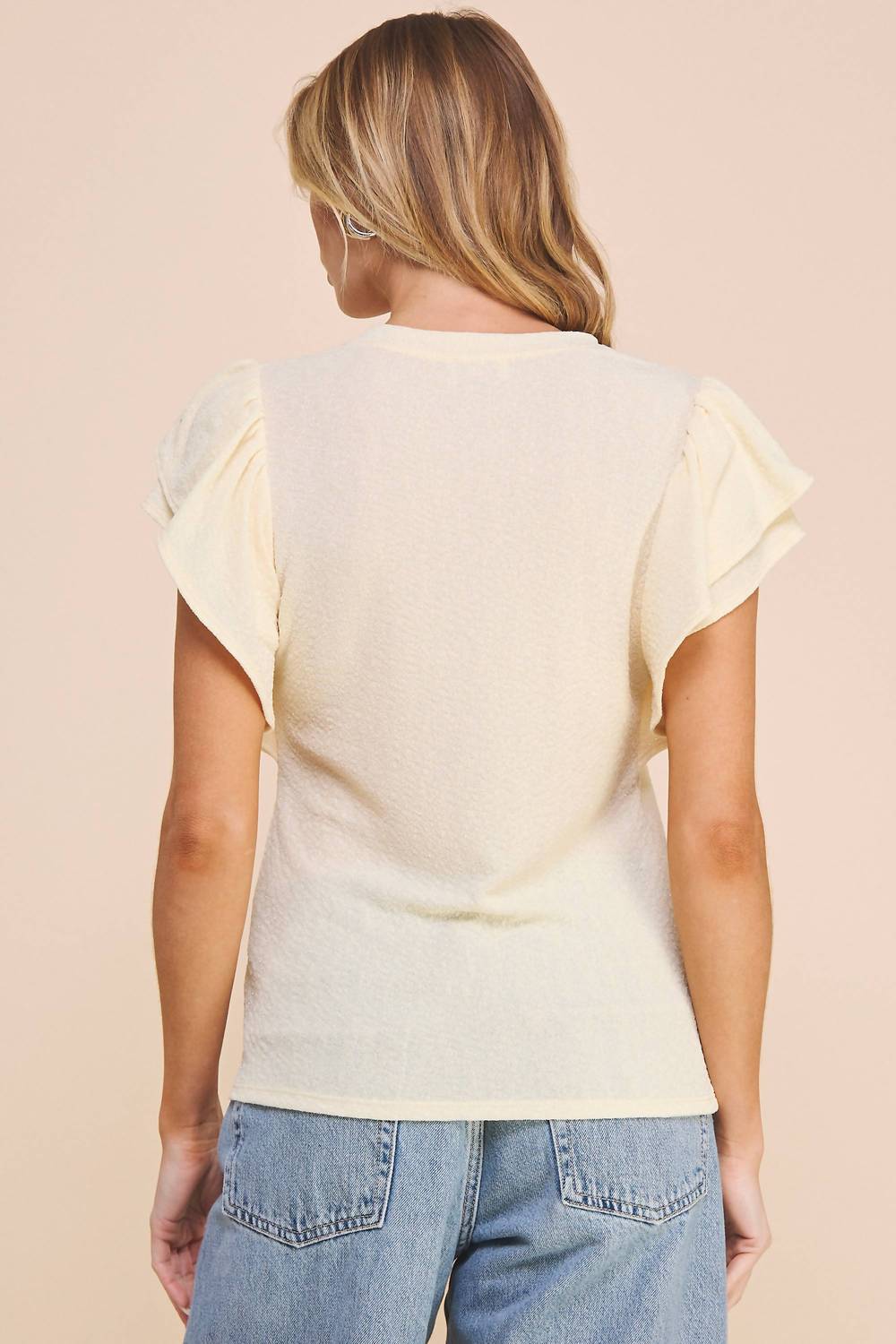 If She Loves - Sparkly Ruffle Sleeve Irvin Blouse