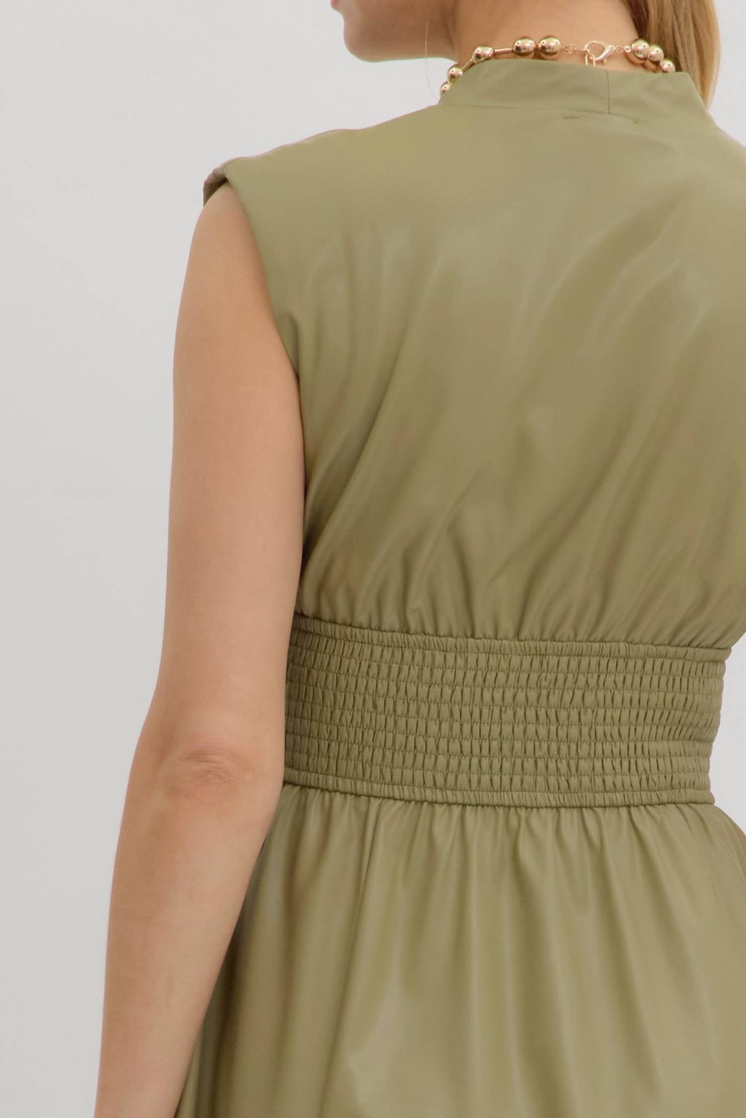 Entro - Urban Edge Vegan Leather Zip Dress