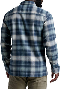 KUHL Dillingr Flannel Long Sleeve Shirt in fog harbor - men's shirt - detail view