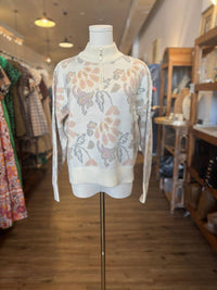 Current Air - Pattern Jacquard Half Zip Up Long Sleeve Sweater