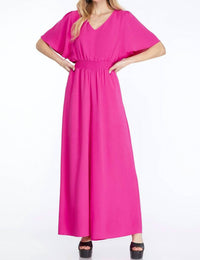SHE + SKY Paradise V-neck Jumpsuit in pink - women's pants