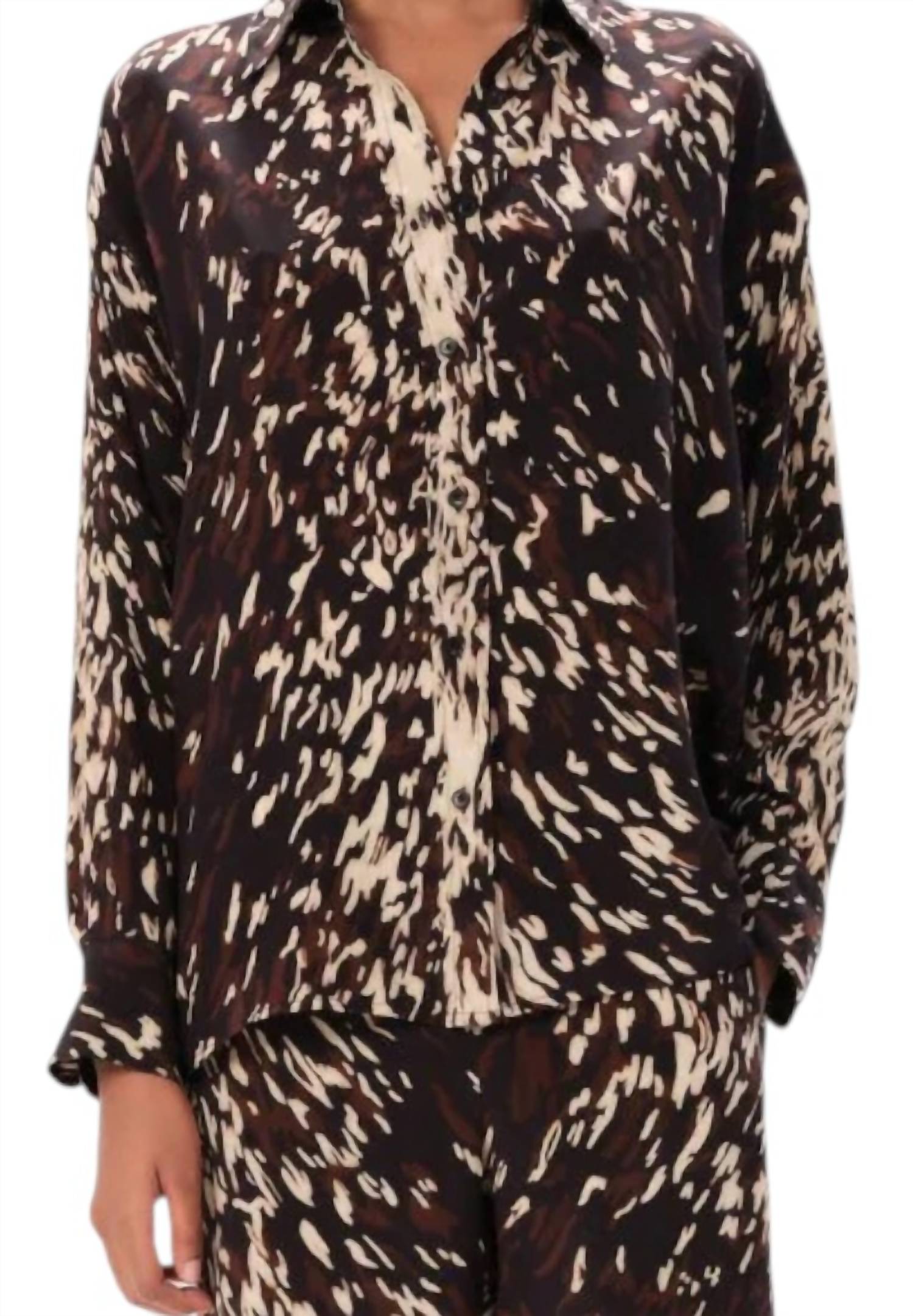 Maria Cher Callao Katt Shirt in earth tones - women's shirt - detail view