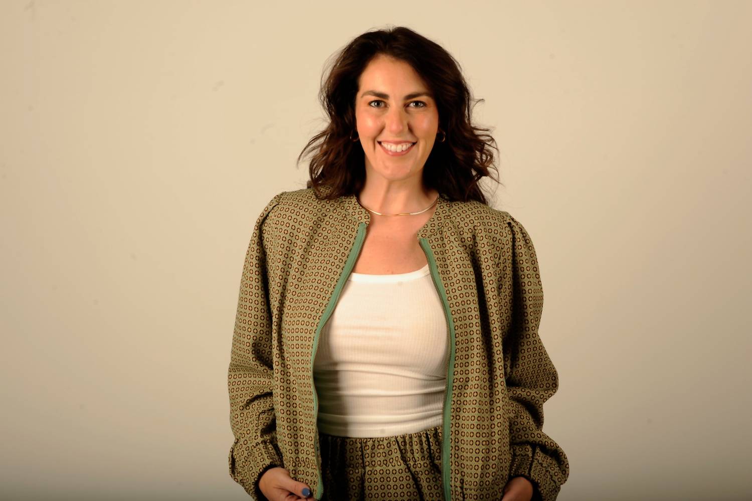 GLAM Jacquard Bliss Bomber Jacket And Pull-on Set in green - women's sleepwear - detail view
