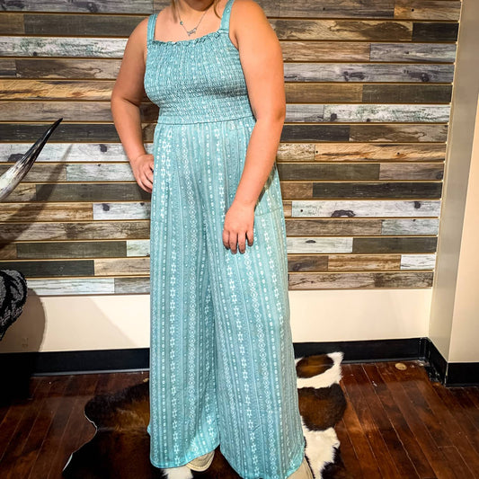 Rock & Roll Denim - Women's Smocked Jumpsuit