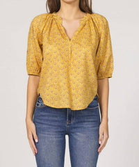 DEAR JOHN DENIM Costa Top in marigold calico - women's blouse