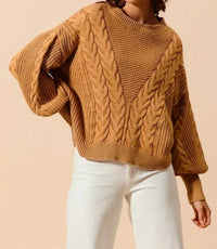 Zenana - Irene Cable Knit Sweater