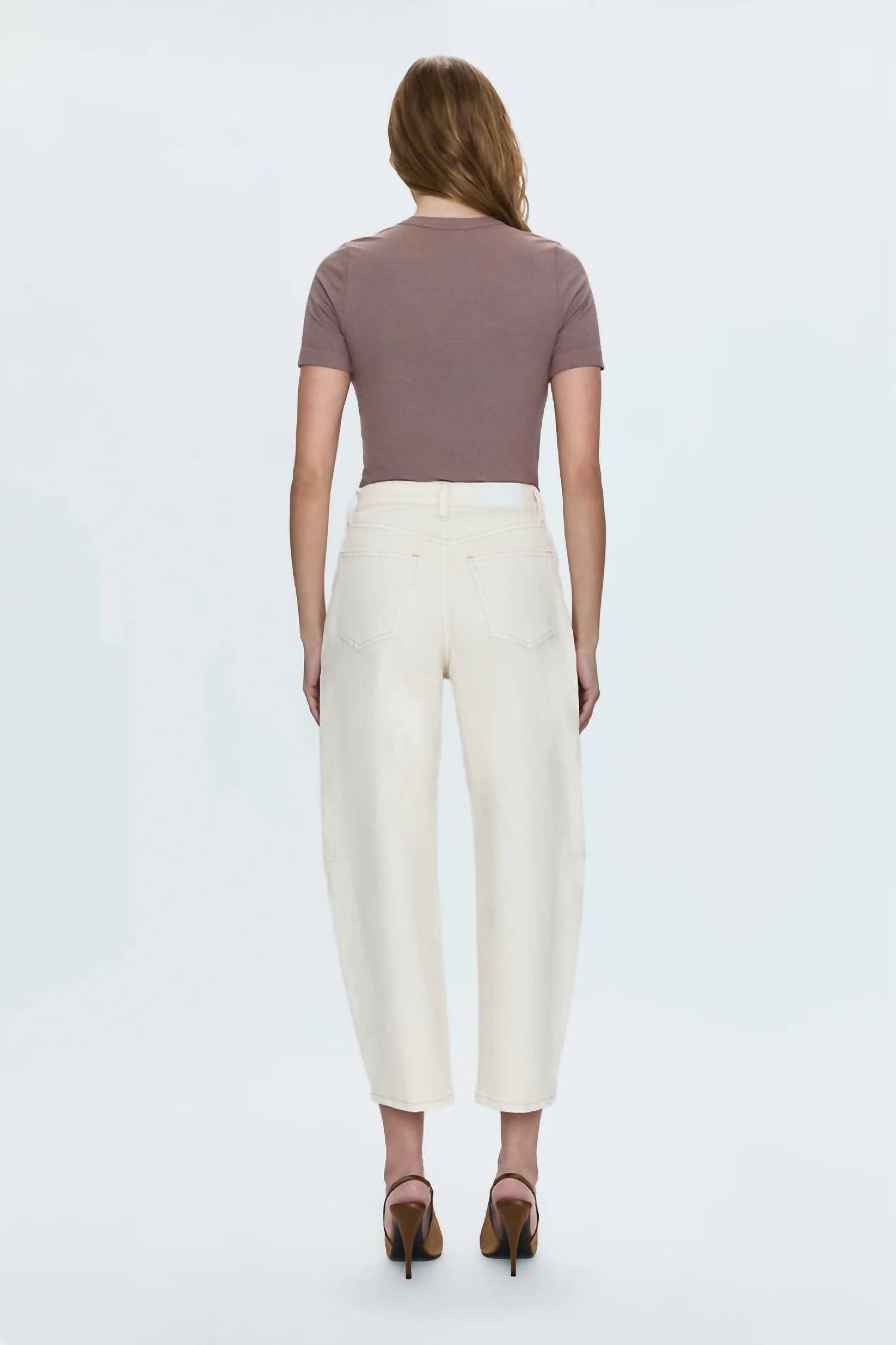 PISTOLA Eli High Rise Arched Leg Pants in ecru - women's pants - alternate view