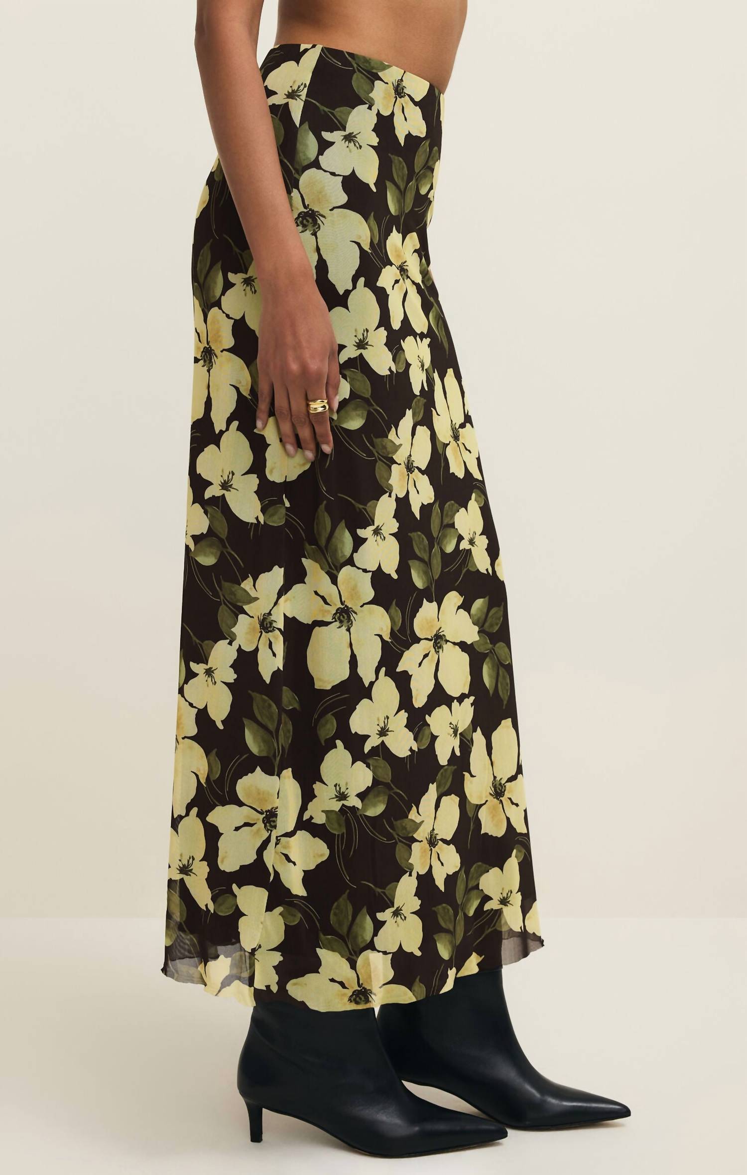 Z Supply Eda Ren Floral Mesh Maxi Skirt in sunnyside 1 - women's skirt - alternate view