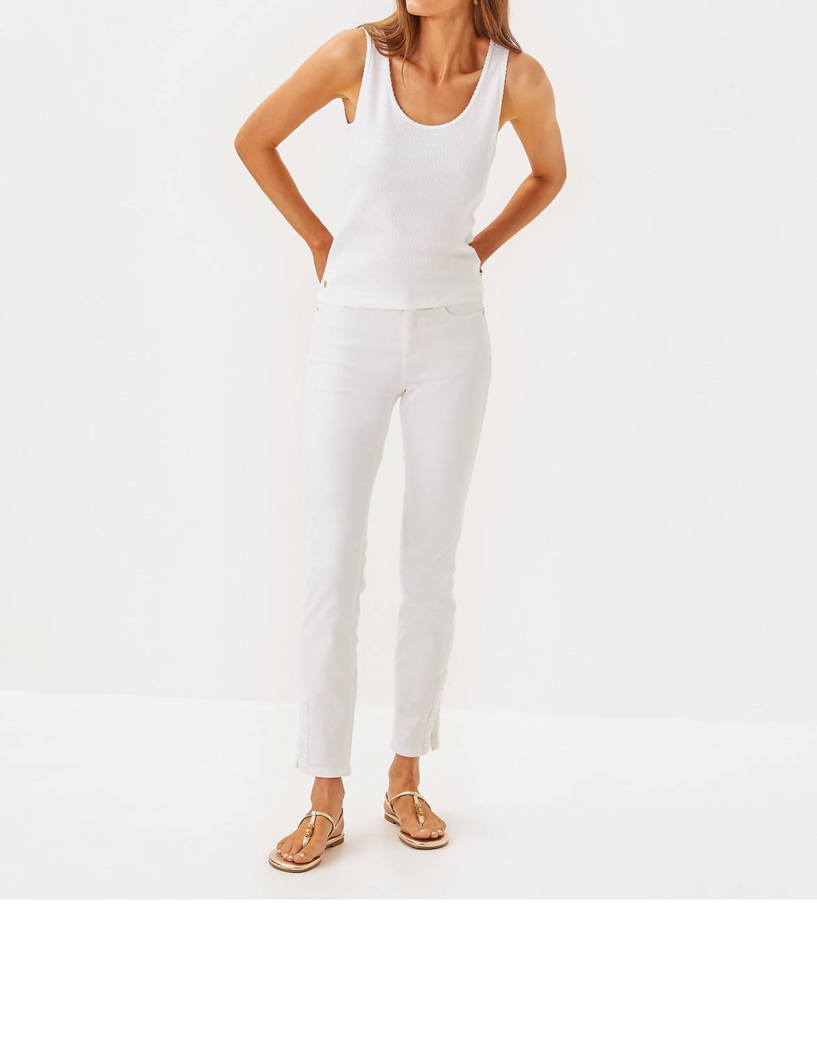 Lilly Pulitzer Gabbie Knit Top in resort white - women's tank top