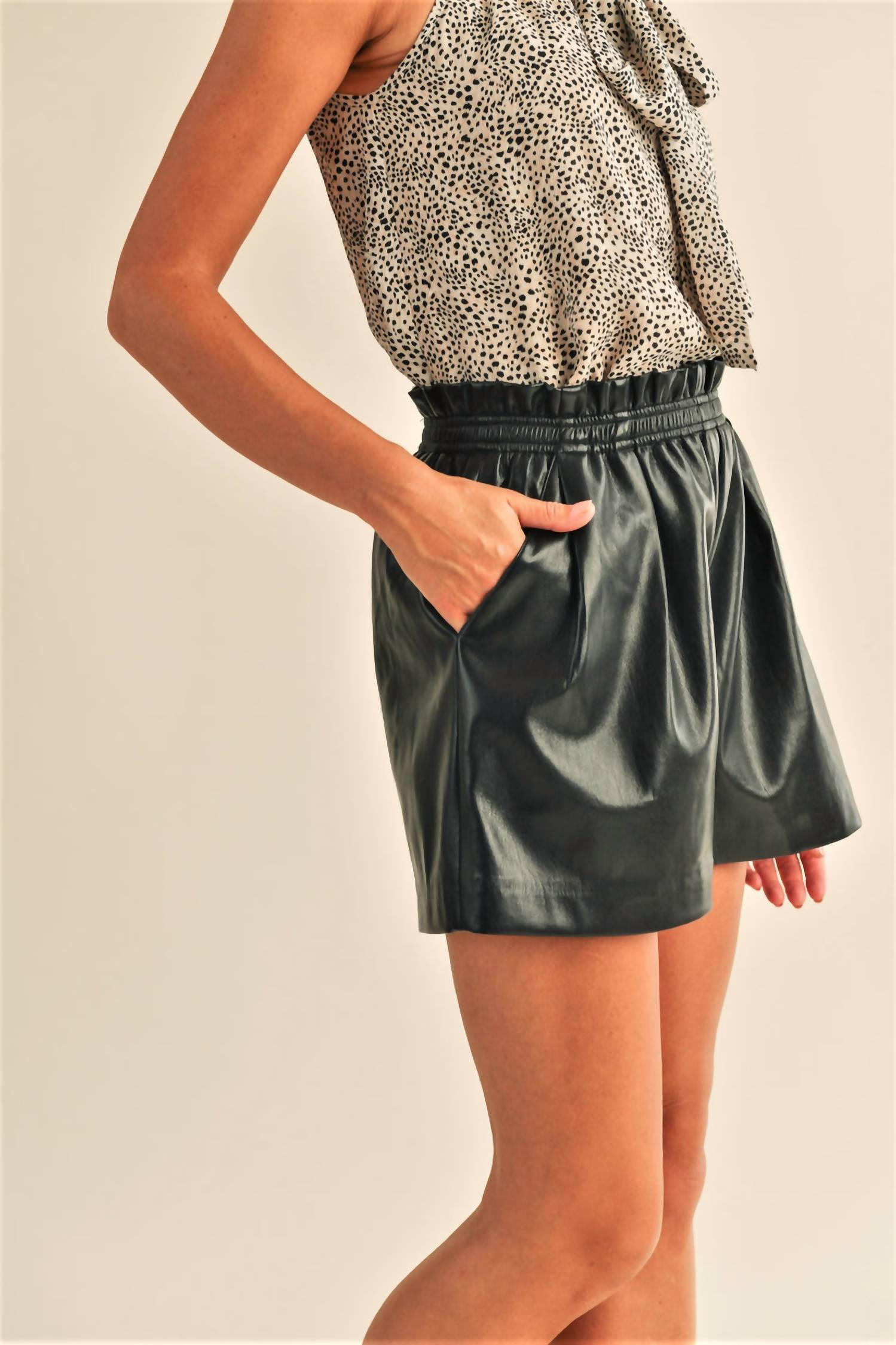 Reset By Jane - Zaria Faux Leather Shorts