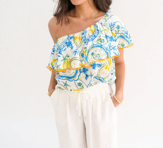 Sugarlips - Havana Banana One Shoulder Ruffle Top