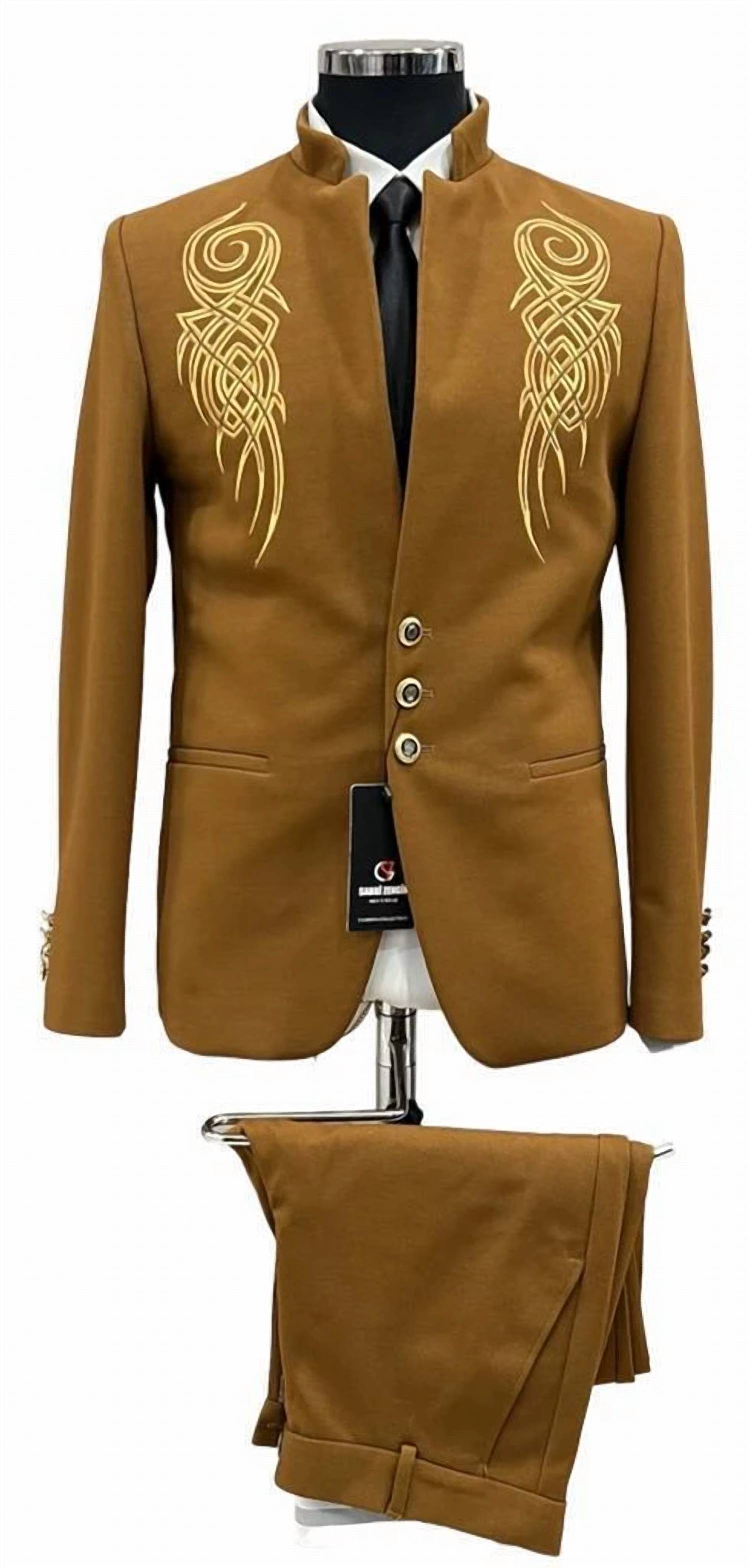 United Garments - Men’s Textured Slim Fit Short Blazer Jacket